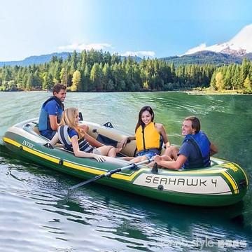 【九折】皮劃艇沖鋒舟釣魚船充氣船厚橡皮艇耐磨氣墊船2人3人4人  YTL