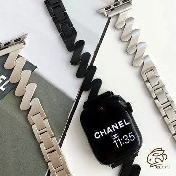 不鏽鋼 大波浪金屬錶帶 適用於 Apple Watch 11 10 9 8 7 6 SE蘋果替換錶帶 42mm 46mm