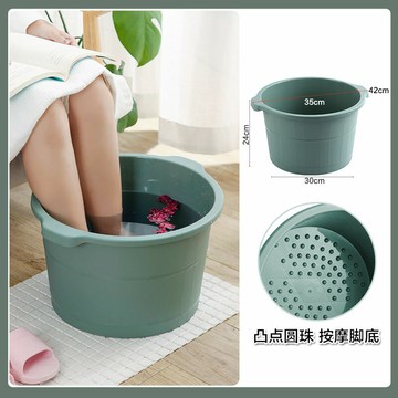 泡腳桶 塑料泡腳桶 沐足桶 家用泡腳桶過小腿學生宿舍保溫洗腳加高深按摩塑料足浴盆『ZW1488』