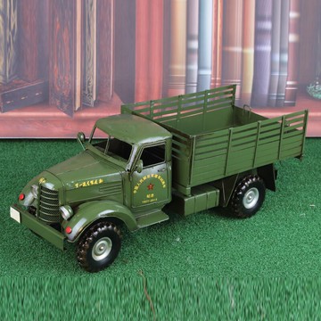 二戰老解放卡車鐵皮復古懷舊擺設汽車模型玄關擺件飾品車模 客廳