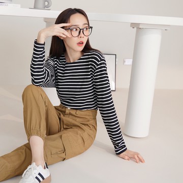 OB嚴選 純棉多色橫條紋寬版長袖上衣 《AB1071》大尺碼/女裝/現貨