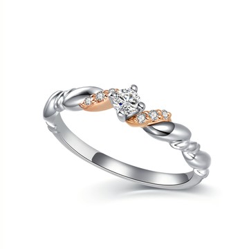 KOR蔻兒鑽石 初見傾心 求婚/結婚戒指 鑽石K金白鋼 女戒