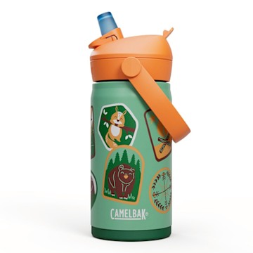 350ml Flip Straw兒童吸管不鏽鋼保溫瓶(保冰) 歡樂露營