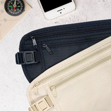 超薄防盜隨身腰包-黑/奶茶