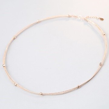 玫瑰金純銀項鍊 -簡約時尚優雅精美母親節情人節生日禮物女飾品73gx41【獨家進口】【米蘭精品】