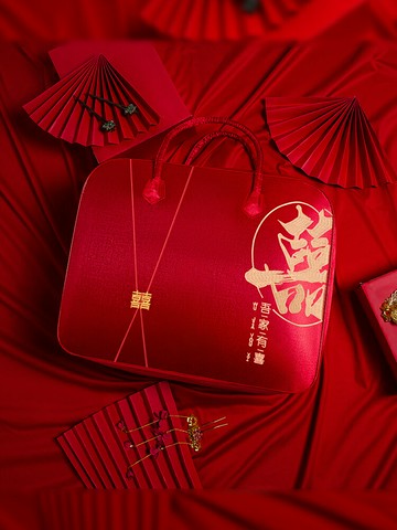 結婚陪嫁婚慶四件套包裝 袋紅色喜被裝棉被的收納袋子 緞面牛津手提收納袋【不二雜貨】