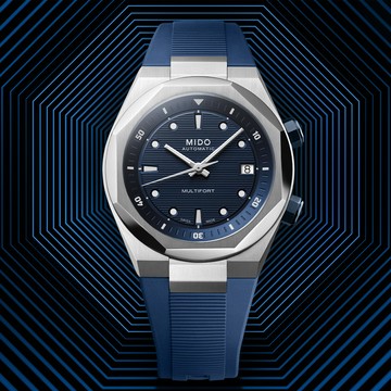 MIDO 美度 Multifort 8 Two Crowns 機械腕錶-40mm藍 M0475071704100