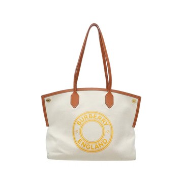 BURBERRY 8037379 LOGO印花帆布購物包托特包 / 中號