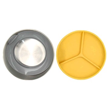 PICABOO 布咔寶 不銹鋼吸盤碗 304食品級不鏽鋼 食品級矽膠 耐熱-5°C~210°C  金盞花黃  1個