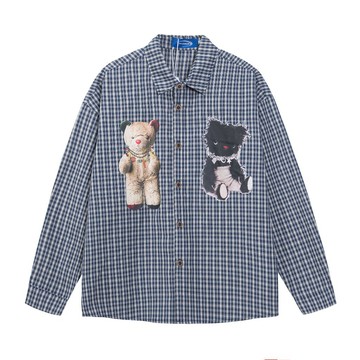【OTIS】 【現貨速出】醜娃娃 長袖襯衫 MAFA復古 膠印 長袖 翻領 寬鬆 OVERSIZE