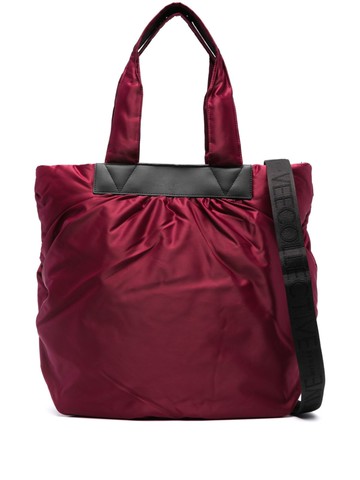 VeeCollective - large Caba ruched tote bag - women - Recycled Polyester/Calf Leather/Recycled Nylon - One Size - Purple