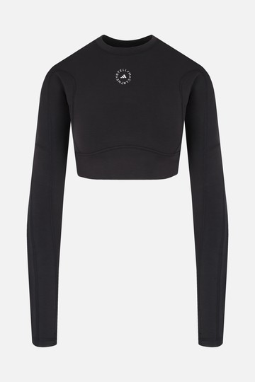 ADIDAS BY STELLA McCARTNEY jersey stretch cropped top with logo print Woman
