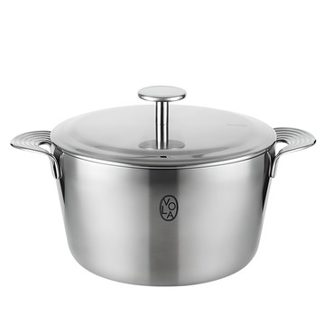 EDELKOCHEN 艾德科臣 電磁爐適用 五層複合 316不鏽鋼 雙耳鍋 20公分  1個  20cm  銀色