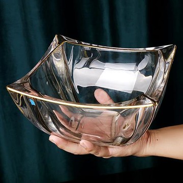 創意歐式水晶玻璃果盤輕奢招待客人果斗家用客廳茶幾水果盆零食盤