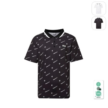 【FILA】男性 Golf 高爾夫 吸濕排汗 短袖POLO衫-黑色 1POZ-2000-BK