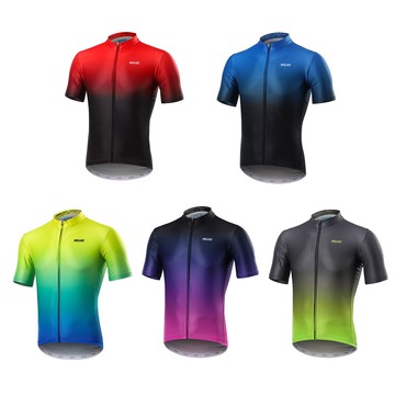 輕薄透氣速干排汗漸變印花短袖自行車騎行服男上衣 85系列