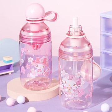 新款可愛吸管杯高顏值2025新款便攜太空杯夏季學生防摔桌面塑料杯