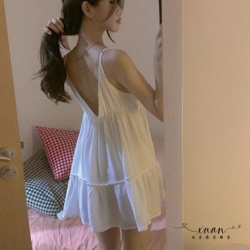 Xuan♥睡裙純欲風小心機2023夏季吊帶睡衣冰絲款性感超辣吊帶睡裙大碼女