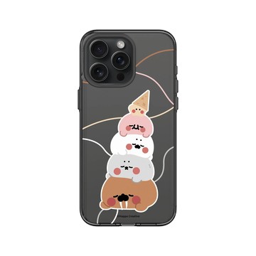 iPhone 15 Pro Max Clear 酷墨灰 - 無所事事小海豹 The Nothing Seal - 疊在一起變甜筒