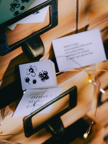 星空與貓 - 花朵豆豆 壓縮木印章