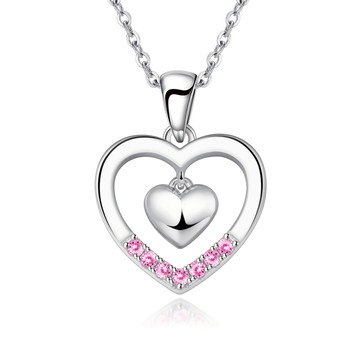 AchiCat．925純銀項鍊．心心相惜．愛心．客製刻字．情人節禮物．生日禮物．聖誕禮物．七夕禮物．CS8168