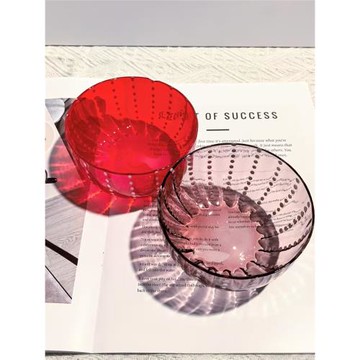 【可爾】高顏值出口意大利波點玻璃碗白瓷點色料碗原色玻璃沙拉碗