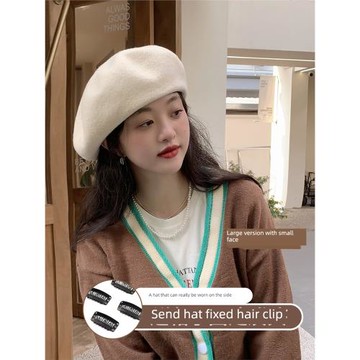大頭星球貝蕾爆款女秋季法式帽子