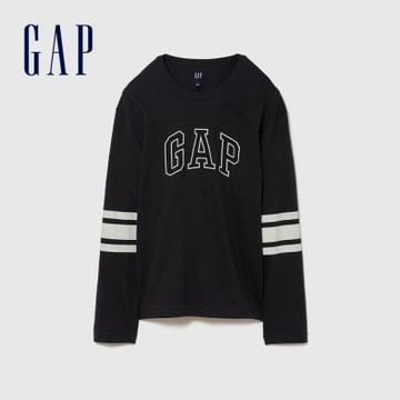 【GAP】學院風Logo T恤-無月黑(910450)