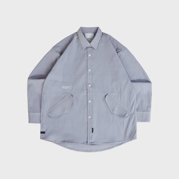 DYCTEAM - Wide striped Patch pocket shirt (blue)