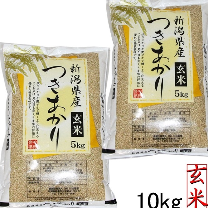 新潟県産　新米 つきあかり 玄米 １０kg 令和５年産 新潟産 米 玄米 おいしいお米 美味しいお米 産地直送 農家の米　コシヒカリの郷小出農場