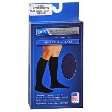 QCS Men's Medical Socks Firm Navy Medium 20-30 F/s Navy kpp, Medium 1 each by Qcs