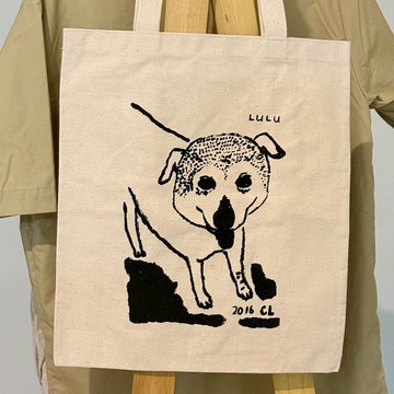 【原色經典收藏】尋找回家的味道 : Lulu 原色線條 胚布袋