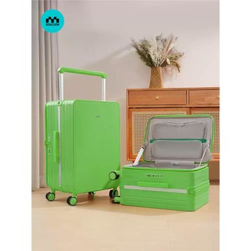 (免運)側開行李箱20寸登機箱2026熱賣24寸中置寬拉桿箱女綠色男28旅行箱