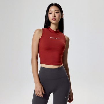 高領徽標短版背心上衣｜共4色｜XFK3BL1508