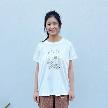 Hana-Mokuba花木馬日系女裝圓領可愛圖案印花上衣_米白