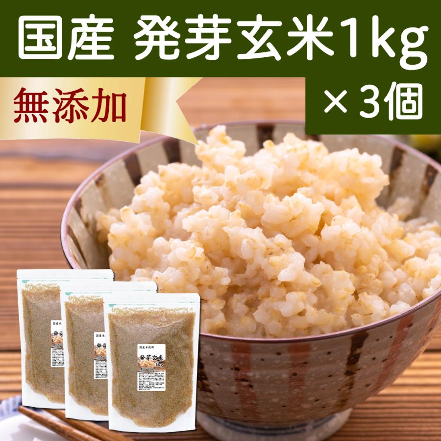 発芽玄米 1kg×3個 発芽米 玄米 無洗米 国産 ギャバ GABA