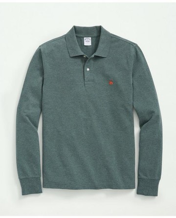 Brooks Brothers Men's Golden Fleece Stretch Supima Long-Sleeve Polo Shirt | Dark Green | Size 2XL