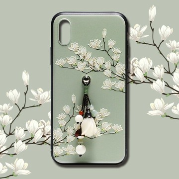 子伊原創 中國風蘋果 iphoneX  11 pro max 全包手機殼浮雕軟殼女1入