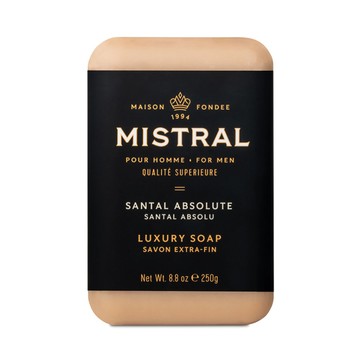 美國 Mistral 皇家檀香 紳士香水皂（沐浴香皂 香水肥皂香氛皂沐浴皂 男士男性男生古龍水古龍皂 男香氛沐浴乳沐浴露