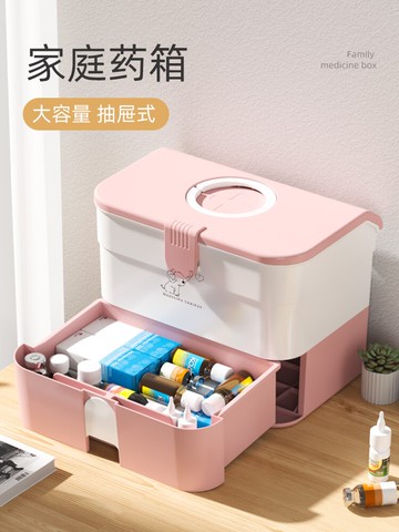 藥品收納箱 醫藥箱家用大容量藥品收納盒家庭裝急救醫用嬰兒童含藥收納箱小型【CM13878】