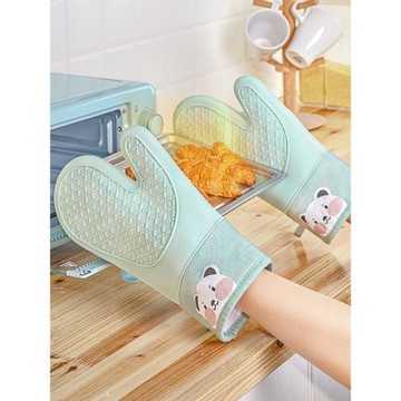 硅膠防燙手套隔熱專用烘焙耐高溫加厚烤箱微波爐專用廚房烘焙手套