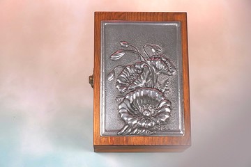 錫雕 罌粟花收納盒