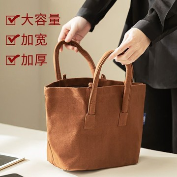 🔥臺灣出貨🔥復古焦糖棕托特包便攜摺疊購物袋休閒手提包搭手大容量通勤拎包3jd