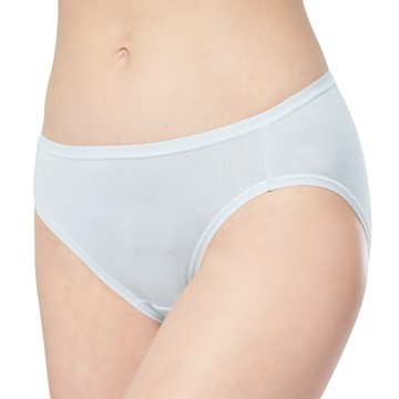 SWEAR 思薇爾 鋅情Cool系列 M-XXL 涼感 透氣 抑菌 高衩 素面 中腰 三角 女內褲 (雲河灰)