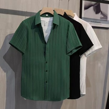 【夏季】男士短袖襯衫韓版修身潮流帥氣穿搭休閒透氣透氣免燙男裝襯衣