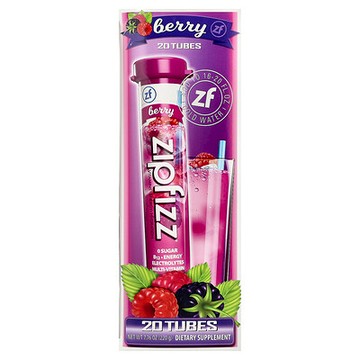 Zipfizz, 能量混合飲品，漿果味，20 管，每管 0.39 盎司（11 克）