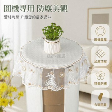 台灣出貨✨ 立式空調防塵罩 圓型櫃機專用 米白綠沙邊款 客廳蓋巾 通用品質