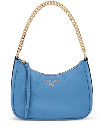 Michael Kors - logo-plaque leather shoulder bag - women - Polyester/Leather - One Size - Blue