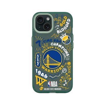 iPhone 15 Clear 憂墨綠 - NBA - 塗鴉系列-金州勇士 Golden State Warriors - Graffiti