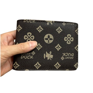 ~雪黛屋~DUCK 短夾進口防水防刮皮革加長尺寸固定證夾BCD0017A0136